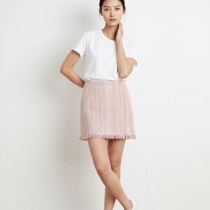 Grace Elements Pink Tweed Mini Skirt Size 10 Women’s